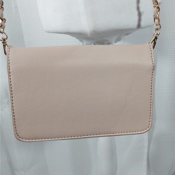 NWOT! BEBE! BABY PINK VEGAN LEATHER "DIAMOND" STUDDED LOGO MINI PURSE CROSSBODY! - Picture 5 of 14